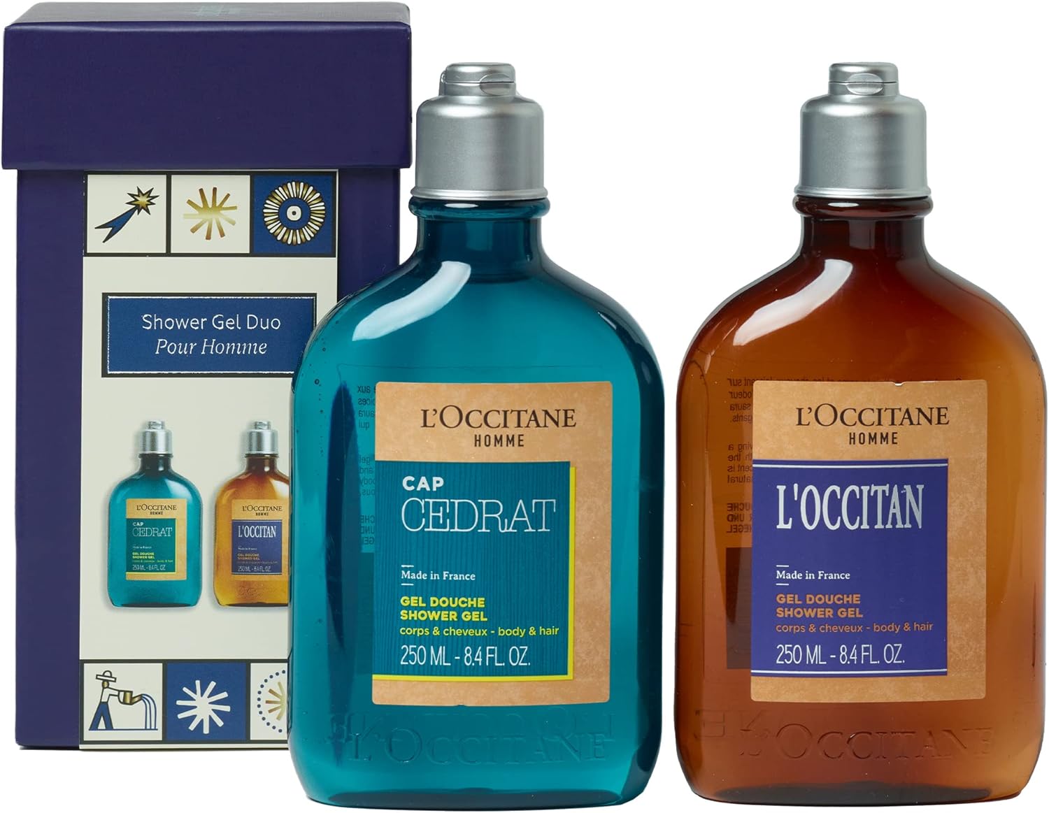 L’Occitane Men’s Shower Gel Collection, 2 Piece Shower Gel Duo for Men