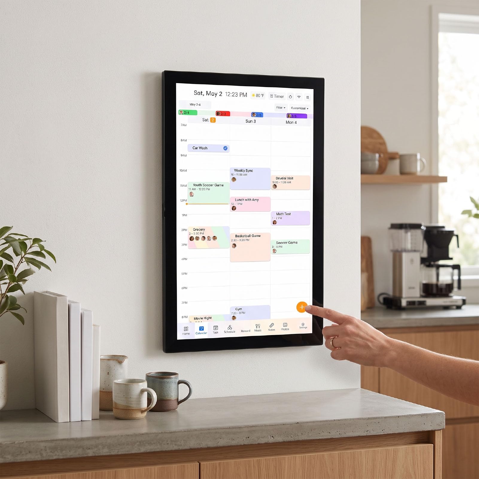 Smart Digitaler Kalender, HD Touchscreen WLAN Sync 21,5 Zoll,
