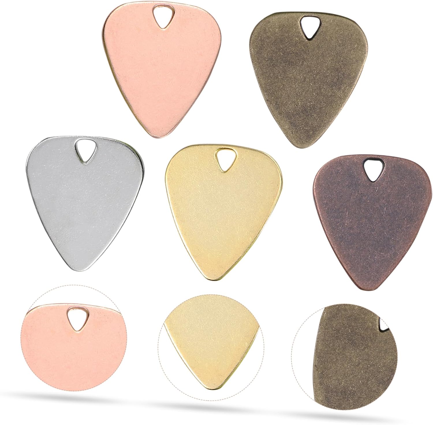 Toyvian 40Pcs Plectrum Guitar Picks, Necklace Guitar Pick Alloy Thickness Colorful Celluloid Guitar Picks for Bass Electric Acoustic Guitars Accessories Metal Guitar Pick