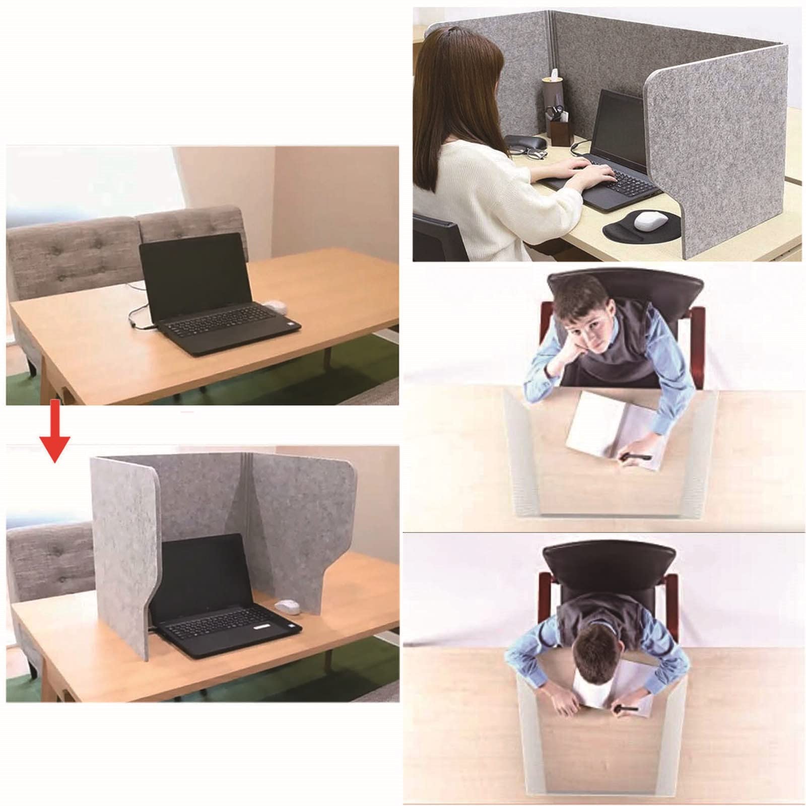 Cloison de séparation acoustique pour bureau. Cloison de séparation insonorisée réduisant le bruit et les distractions visuelles. Écran de confidentialité autonome pour bureaux. Postes de travail idé