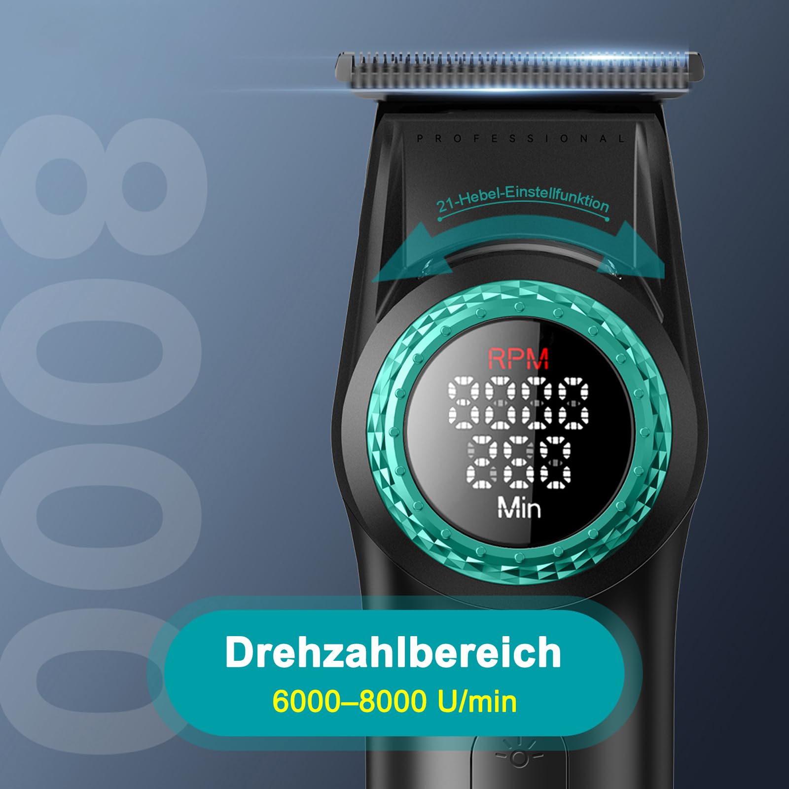 VGR 977 Professioneller Haarschneider für Männer,8000 U/min T-Blade Trimmer