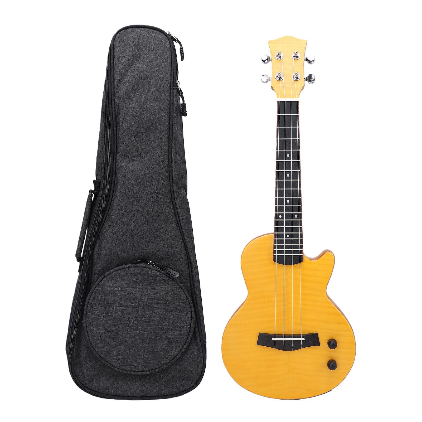 Keenso Ukulele Elettrico, Ukulele Bluetooth da 23 Pollici con Struttura in Legno di Okoume Ebano e Fibra di Carbonio, Batteria Incorporata da 600 MAh, Strumento Portatile in Legno per Adulti
