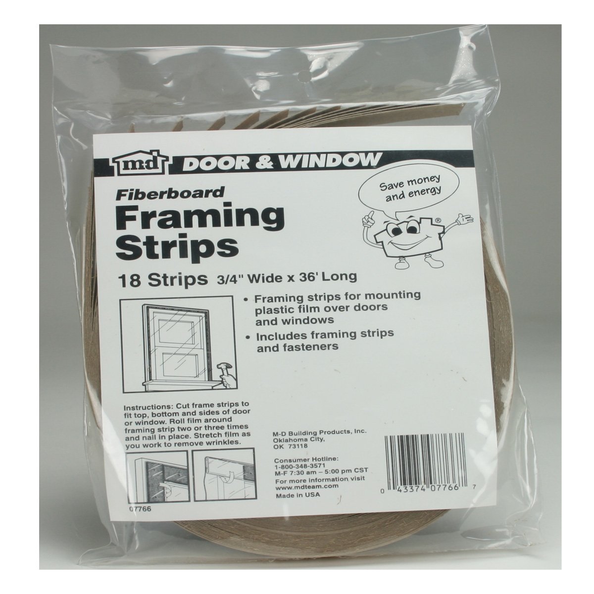 M-D Building Products 07766 M-D Economy Framing Strip, 36 in L X 3/6 in W, Brown