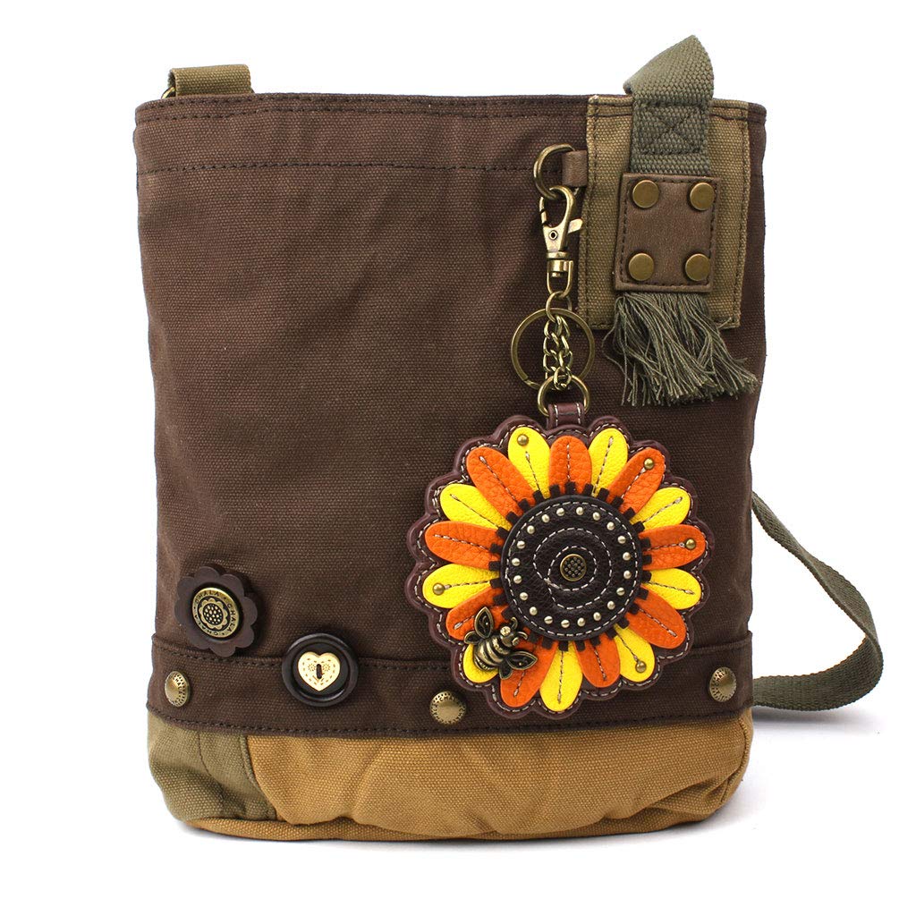 CHALA Patch Cross-Body Women Handbag, Canvas Messenger Bag Olive, Metal Charming Cross - Oliv, Medium — view 77