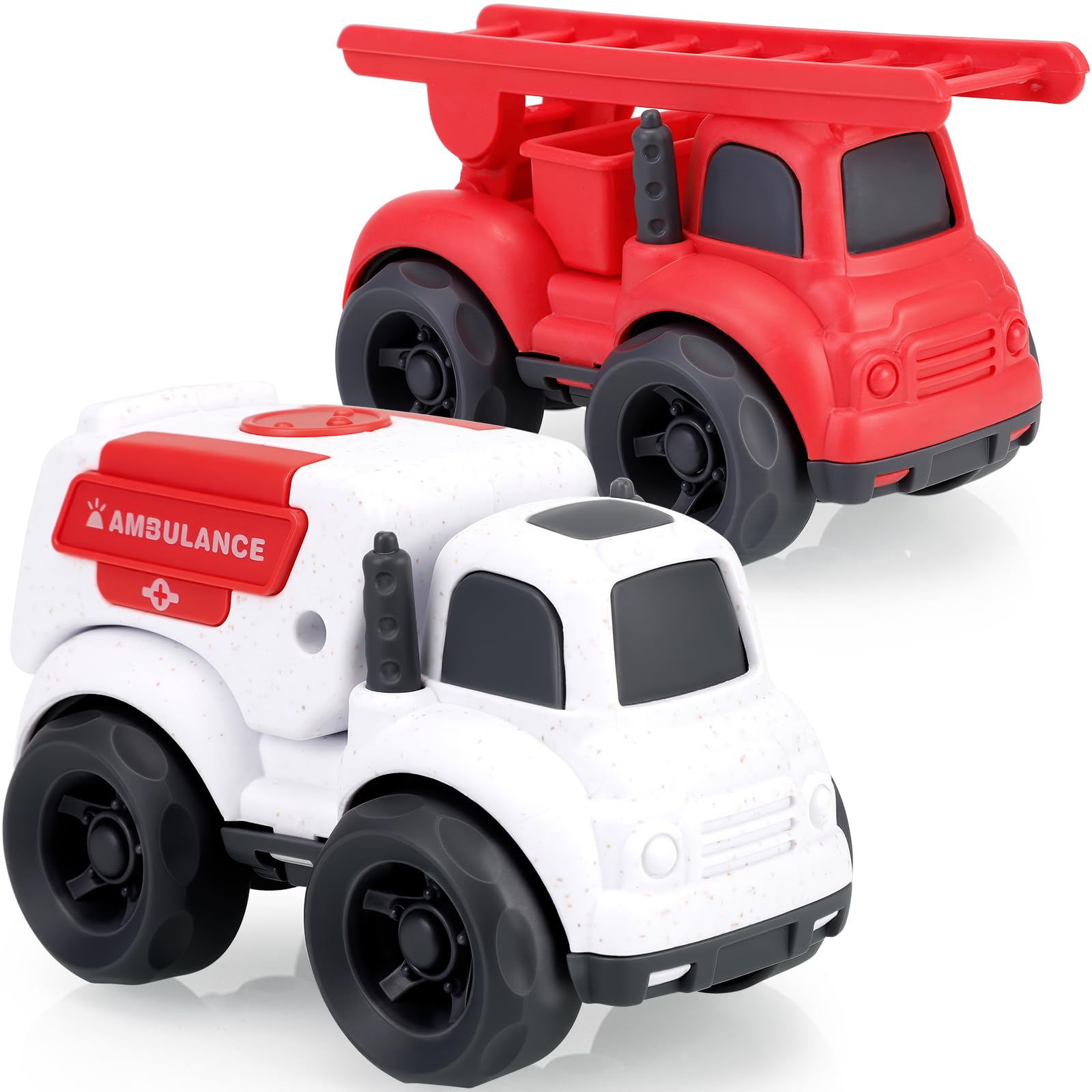 Toddler Toy Cars for 2 3 Year Old Boy, 3 in 1 Police Car Firetruck Toys and Ambulance for Toddlers, BPA Free, Phthalates Free, PVC, Outdoor Toys for Toddlers 2-4, Easter Birthday Gifts for Kids