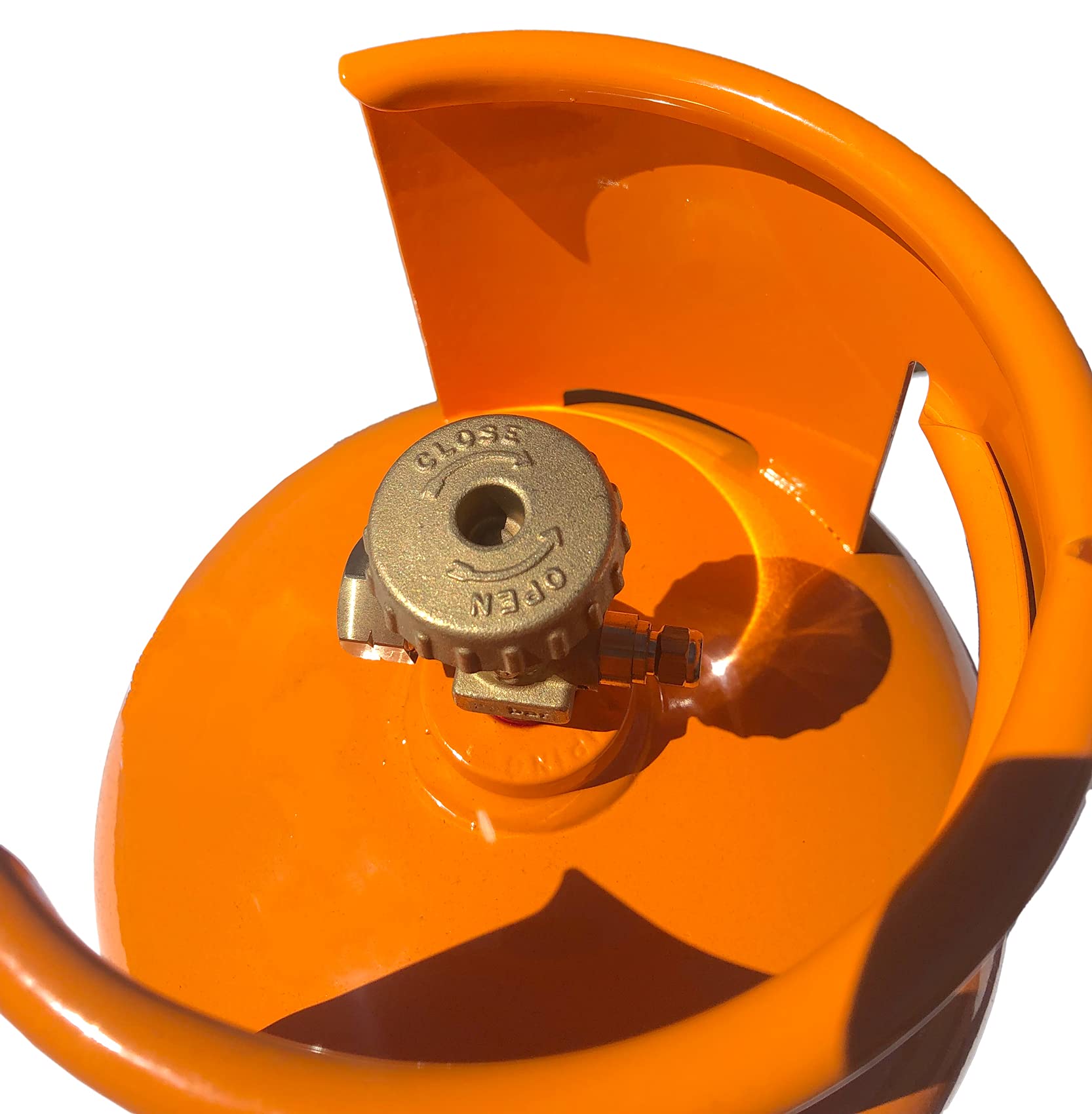 GARDINGER befüllbare 2 kg Gasflasche orange mit Kragen Propan/Butan mit Anschluss 3/8"