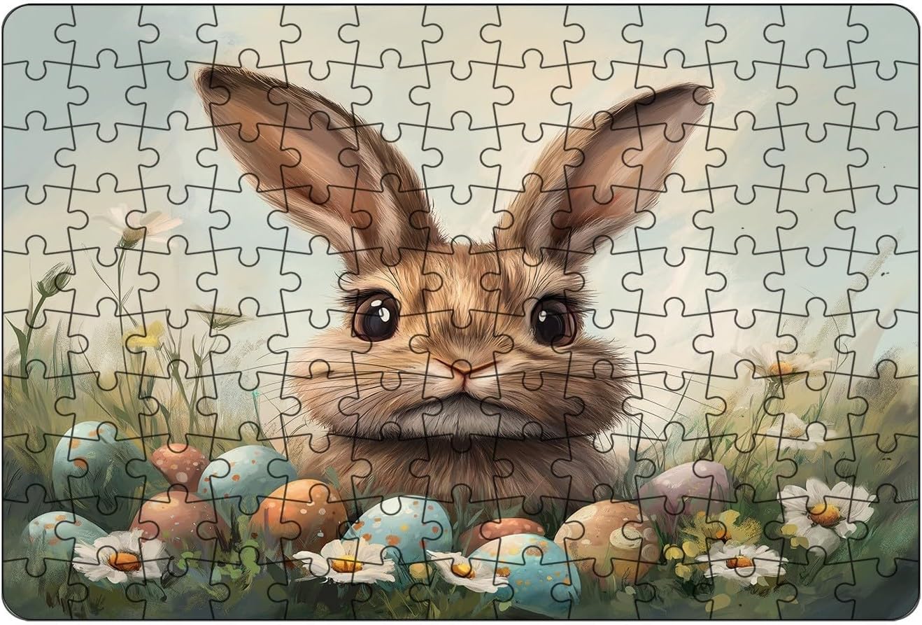 Spherical 130 Piece Easter Puzzle Set Easter Cute Bunny Puzzle For Kids Educational Puzzles Great For Family Game Night Selfies 300 (Yellow, 21x30cm)
