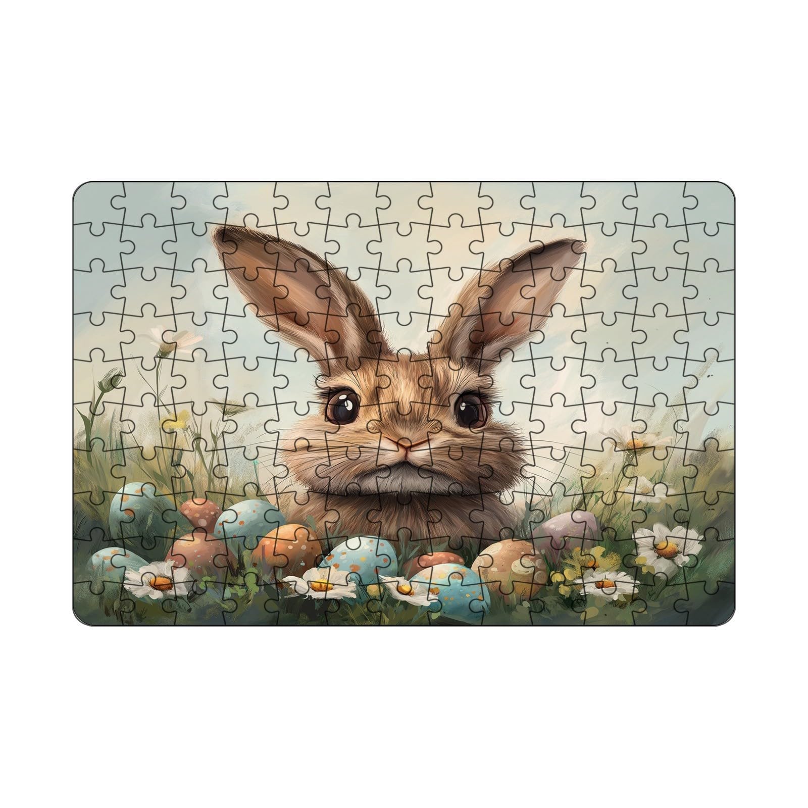 Spherical 130 Piece Easter Puzzle Set Easter Cute Bunny Puzzle For Kids Educational Puzzles Great For Family Game Night Selfies 300 (Yellow, 21x30cm)