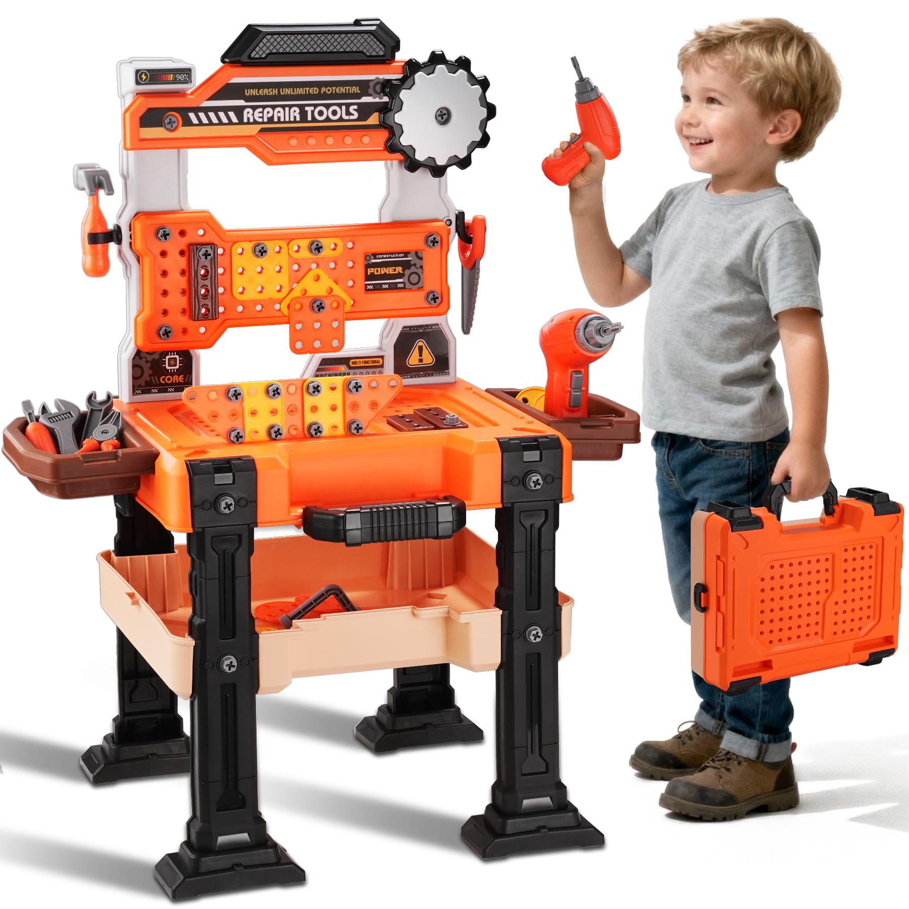 Amazon.com: REXBETI Kids Tool Bench with Realistic Electric Drill