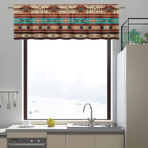 Miniatura 3 de ZFRXIGN Cenefas del suroeste para ventanas, tratamientos que cubren la cocina, cenefa de ventana corta, cortina de ventana para baño, decoración de