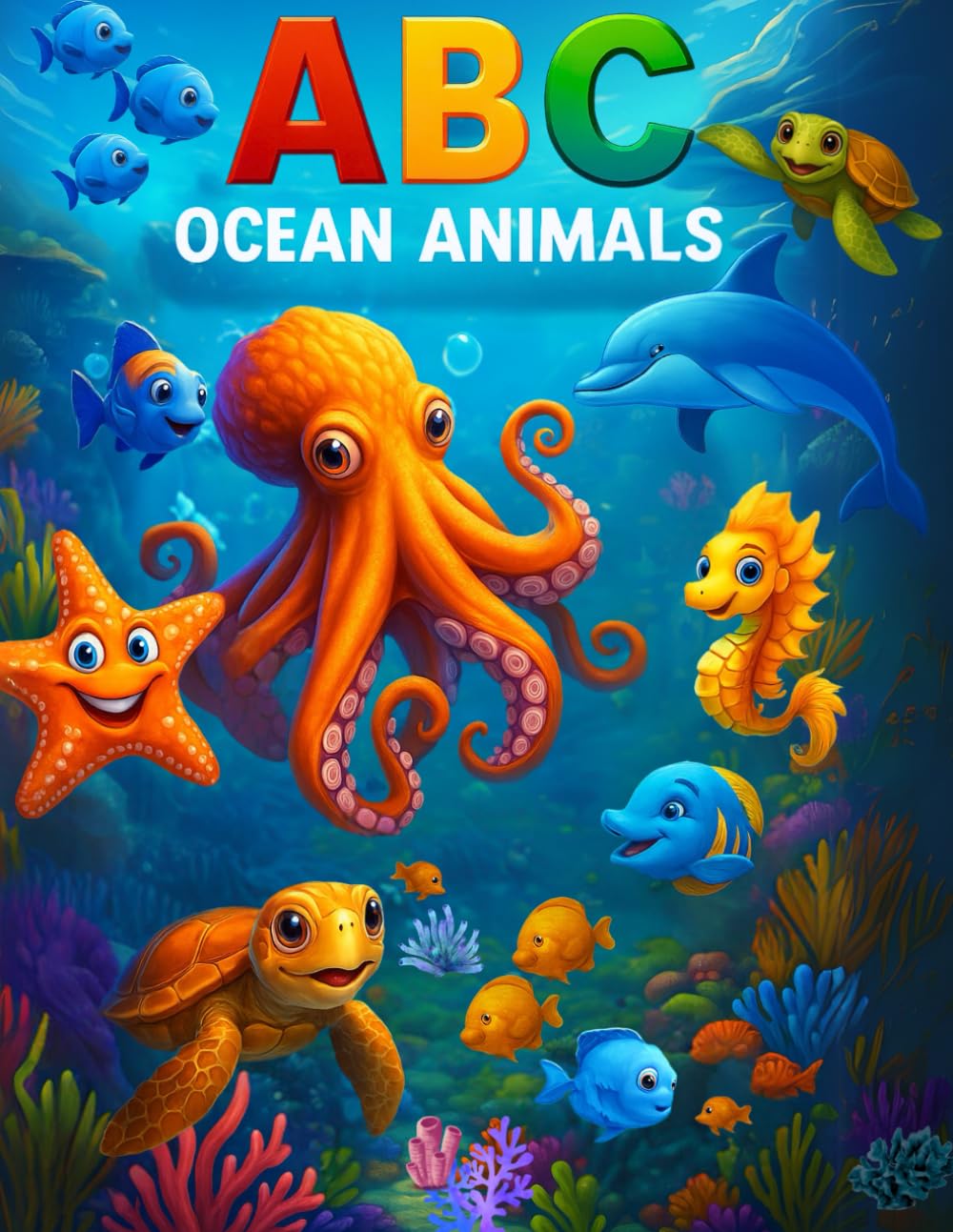 ABC Ocean Animals: Educational and Fun Alphabet Coloring Book for Kids 2-8