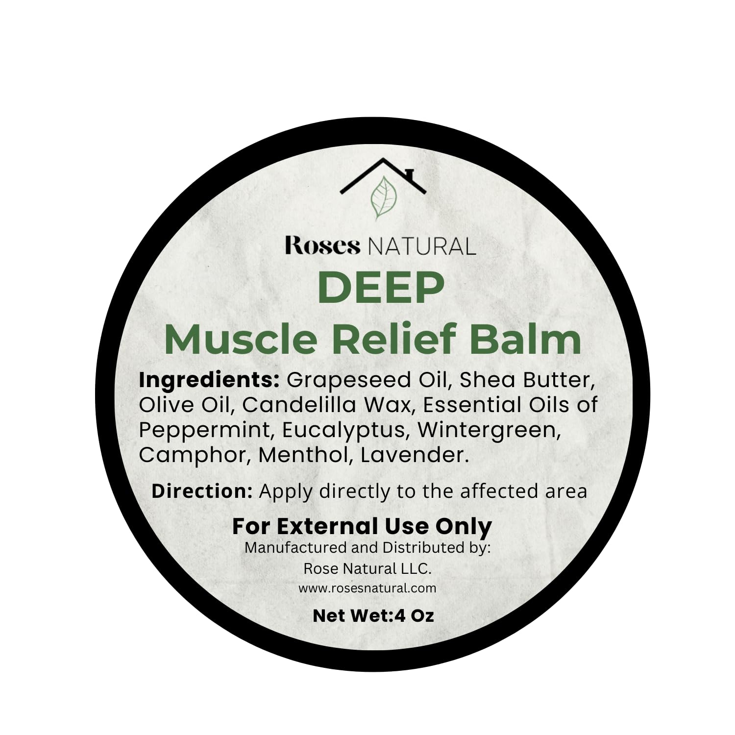 Deep Muscle Relief Balm, 2 oz | Soothing Muscle Balm with Shea Butter, Peppermint & Eucalyptus Oils | Natural Muscle Salve for Aches & Soreness, Made in the USA