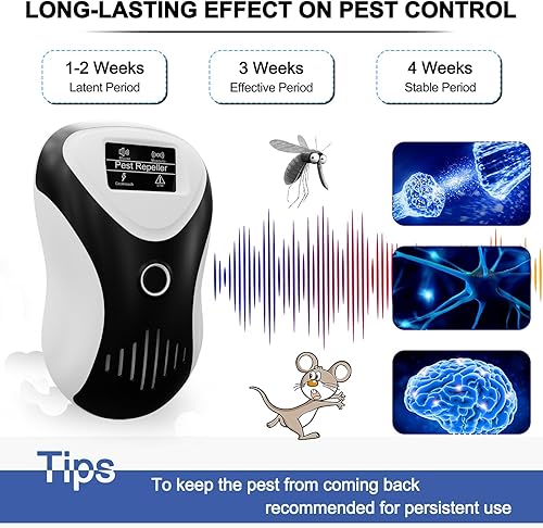 Miniatura 5 de Essen Guard Repelente ultrasónico de plagas, control electrónico de plagas para casa, repelente de plagas para uso en interiores, ratas, cucarachas,