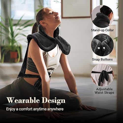 Miniatura 5 de COMFIER Almohadilla térmica grande para aliviar el dolor de espalda, regalos para él, almohadilla térmica para cuello y hombros, almohadillas