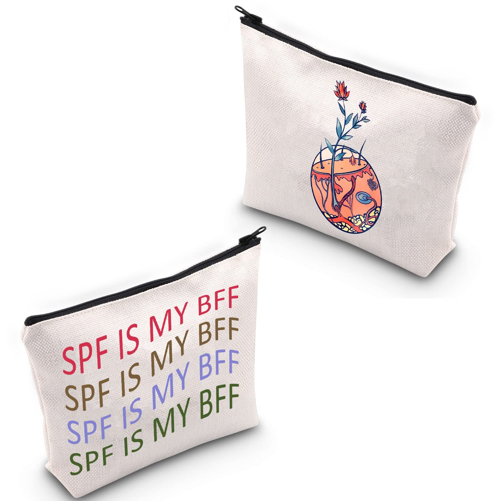 Dermatologist Cosmetic Bag Dermatology Student Graduation Gift SPF Is My BFF Makeup Zipper Pouch for Skin Doctor Dermatology Nurse, SPF, 0