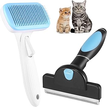 Amazon H Handoos 猫ブラシ 犬ブラシ 毛取り 犬猫兼用 2点セット 長毛 短毛 痛くない スリッカーブラシ ペット用ブラシ グルーミング 猫 おもちゃ 抜け毛取りクリーナー 小型 中型犬 猫用ブラシ H Handoos ブラシ 通販