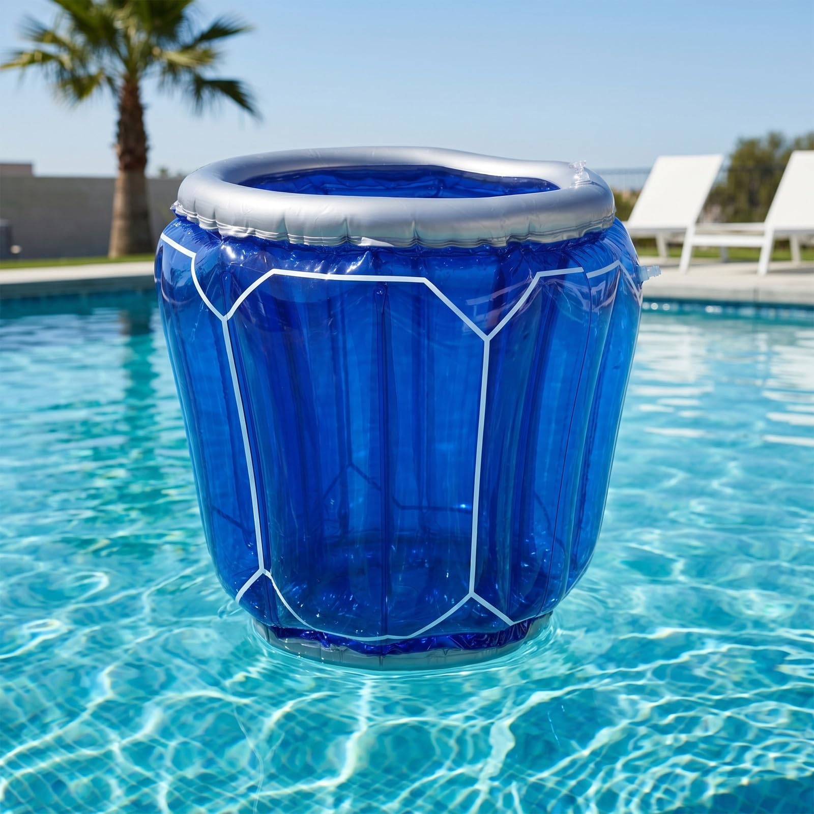 SOLUSTRE Bañera Inflable Flotante para Hielo de PVC Grueso, Gran Capacidad