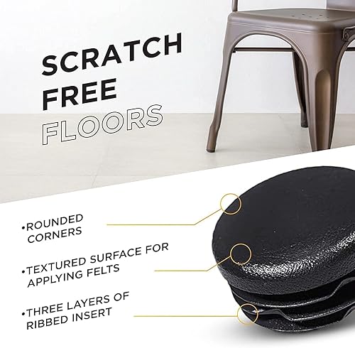 Vista 54 de Prescott Plastics Tapas de plástico acanaladas de 2 pulgadas (2.000 in) de diámetro exterior, tapas redondas de tubo de metal negro, inserciones