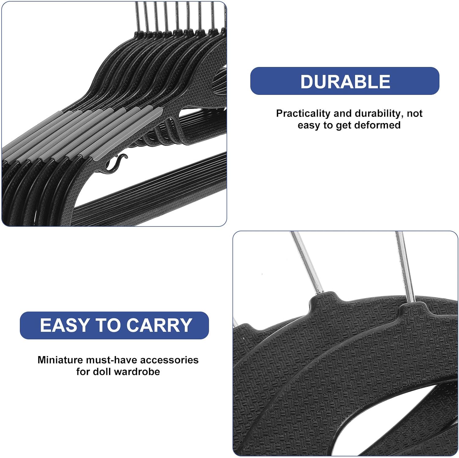 Cabilock 10pcs Non-Slip Thick Plastic Suit Hangers Heavy Duty Extra Wide Adult Coat Hangers Space-Saving Closet Organizers for Home Use