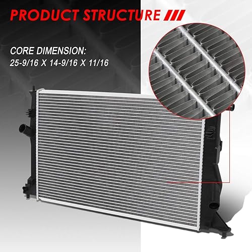 Miniatura 2 de Auto Dynasty DPI 2894 - Radiador de refrigeración de 1 fila estilo fábrica, compatible con Mazda 5 2.3L AT 06-10, núcleo de aluminio