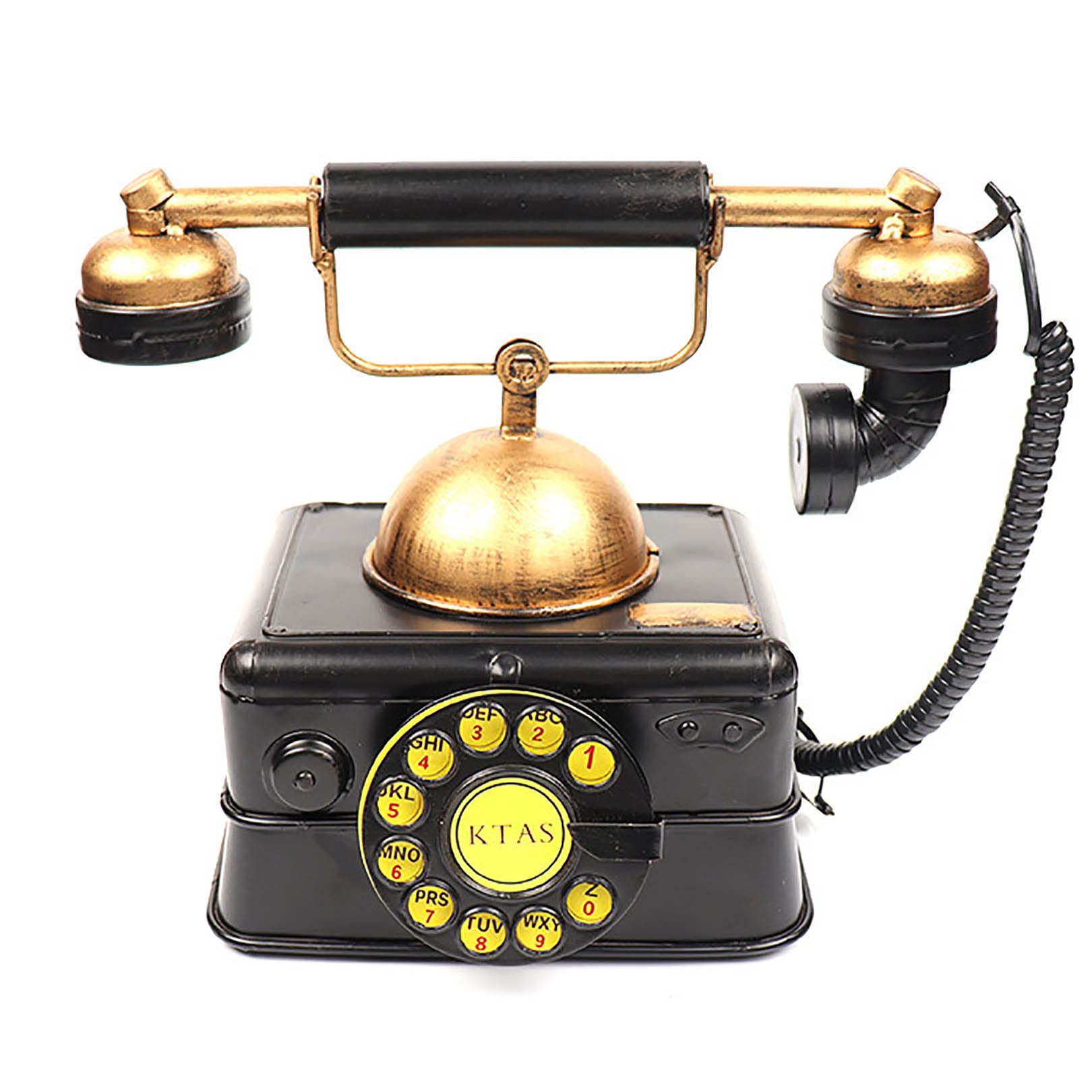Antique téléphone d'époque aux finitions soignées de style fashioned