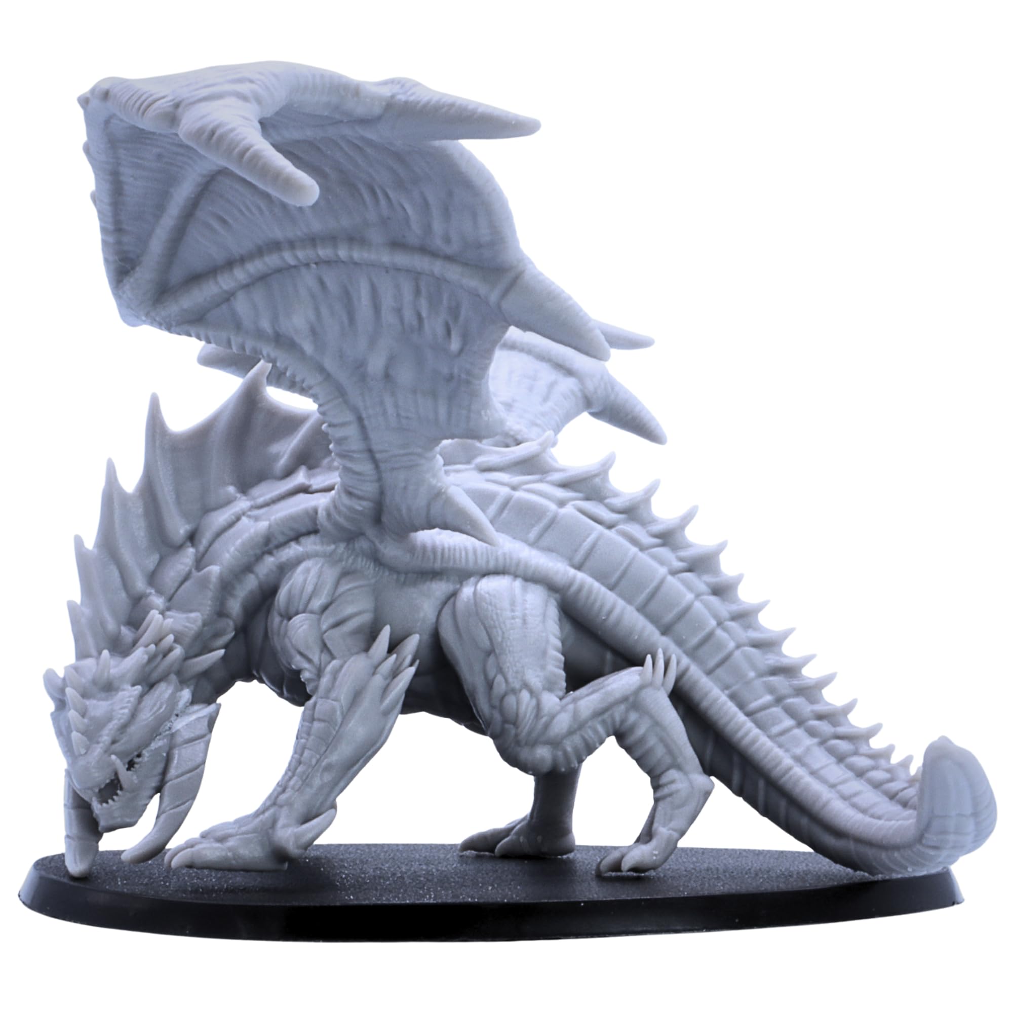Giant Red Dragon - Fantasy Miniature Figure with 120mm x 92mm Oval Base, Grey, 6cm