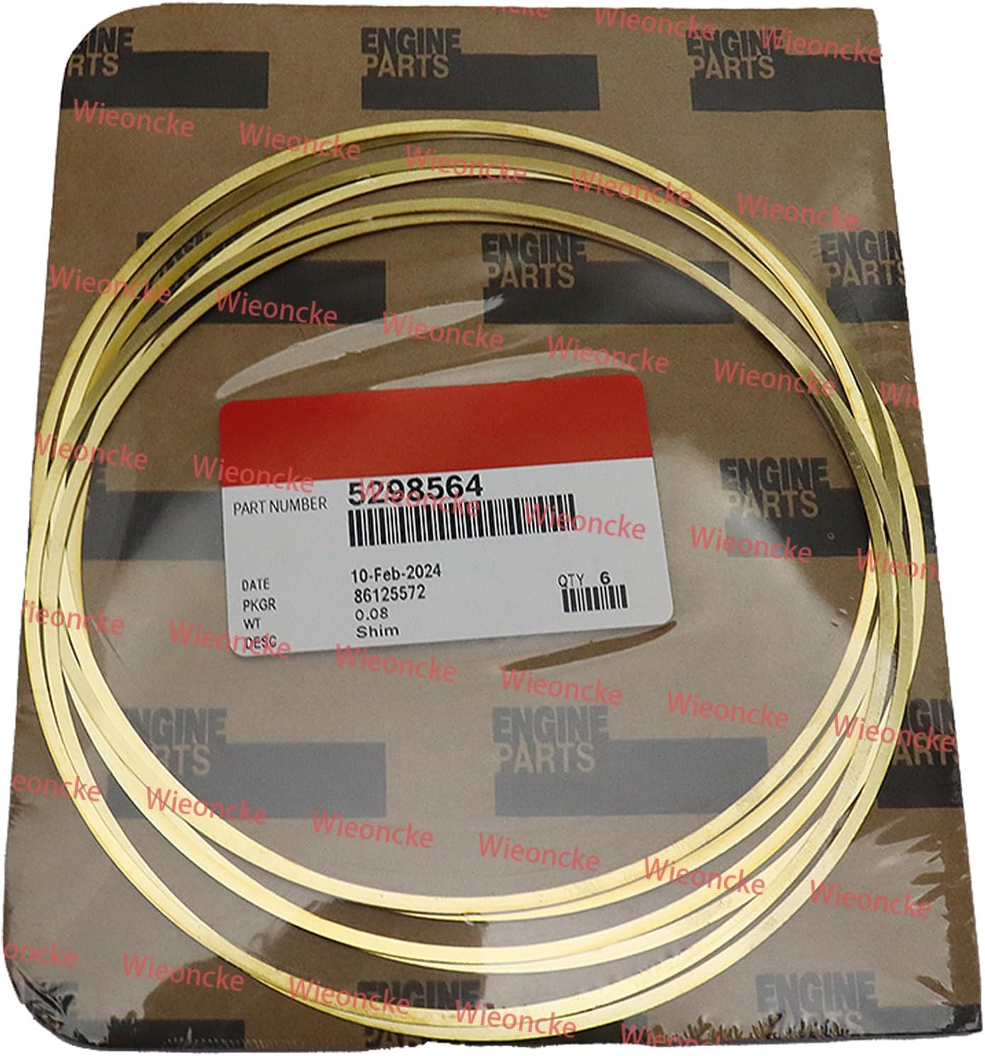 6-pcs Shim Liner 0.020 Counterbore-Shim 5298564 Compatible for Cummins ISX X15 ISX15 QSX15 Diesel Engine