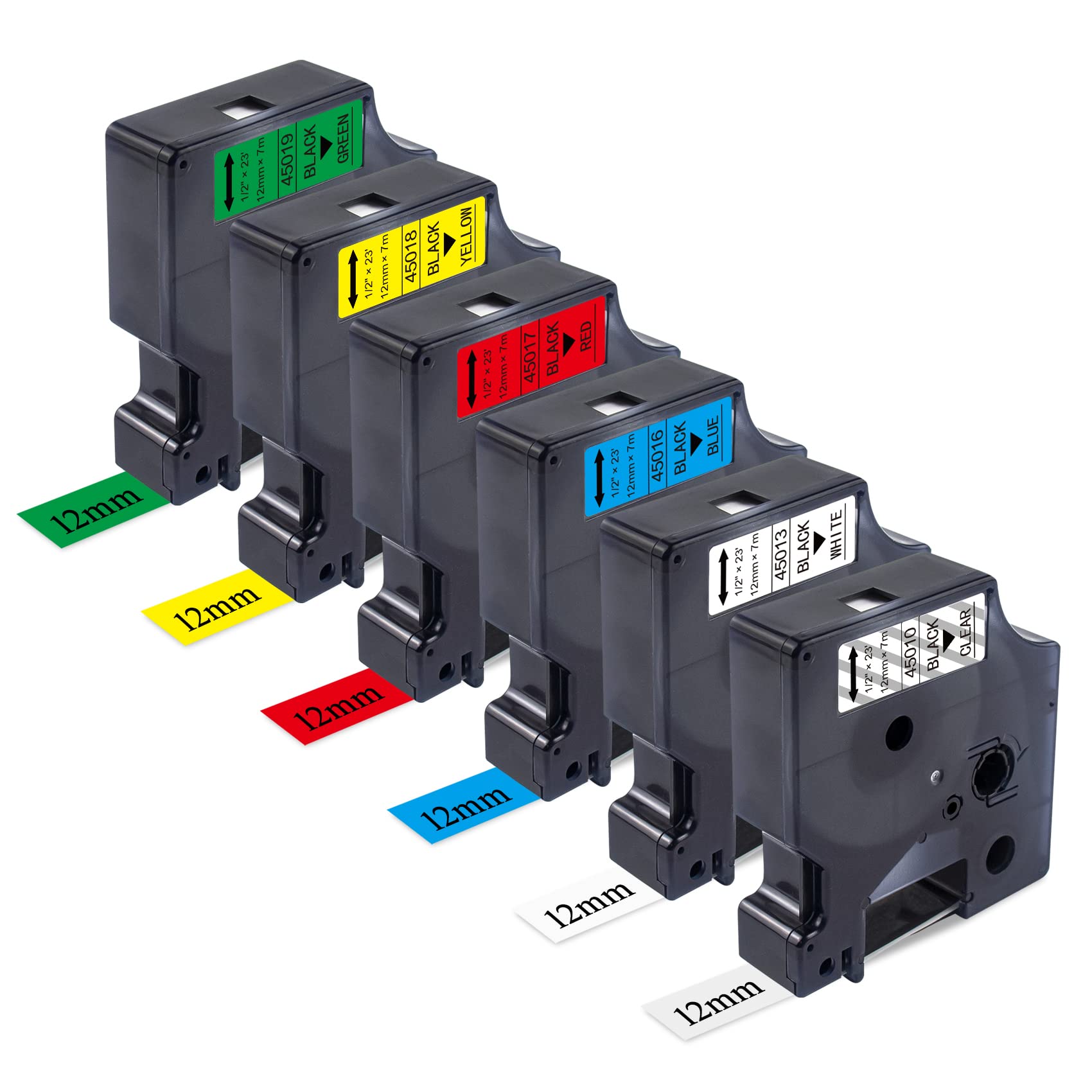 8 Nastri Compatibili Dymo D1 12mm - Nero Su Bianco, 7m, Per LabelManager 160, 420P, 450 Duo - Foto 6