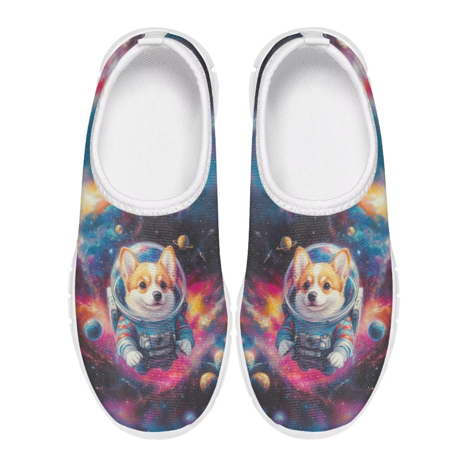 Doojoayie Cute Corgi Shoes for Boys Running Shoes Size 13.5 Little Kids Slip On Sneakers Athletic Bowling Shoes for Schoolboys Novelty Space Shoes for Children's Day