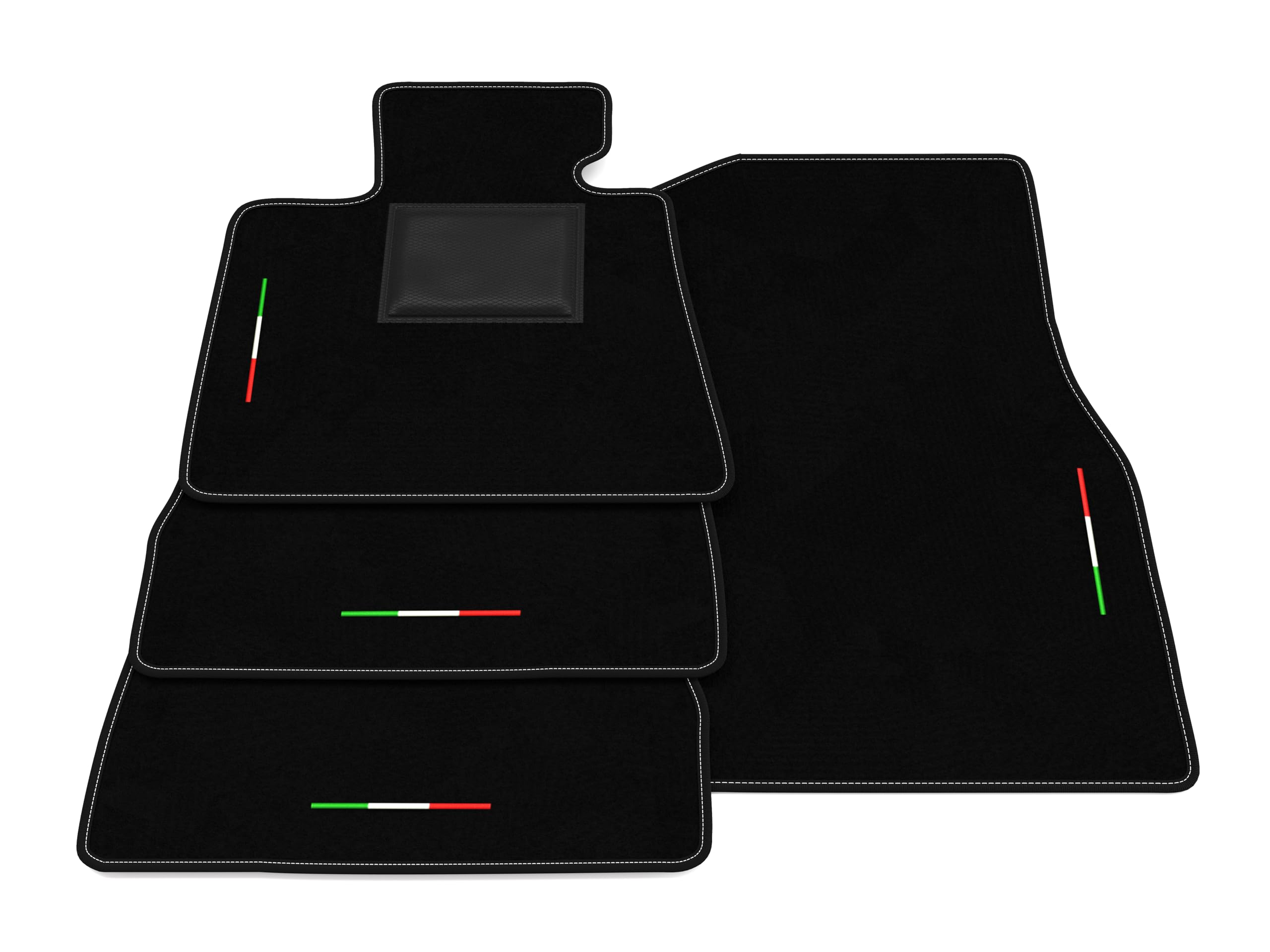 Tappetini compatibili con BMW X6 G06 2019-2025, ricamo bandiera Italia, kit tappetini auto personalizzati, set tappeti in moquette, tappeto auto