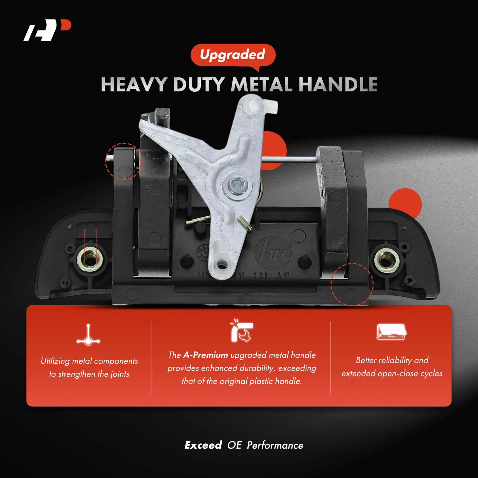 Cciyu Black Tailgate Door Handle Replacement For 1995-2004 Toyota Tacoma - OEM 6909035010