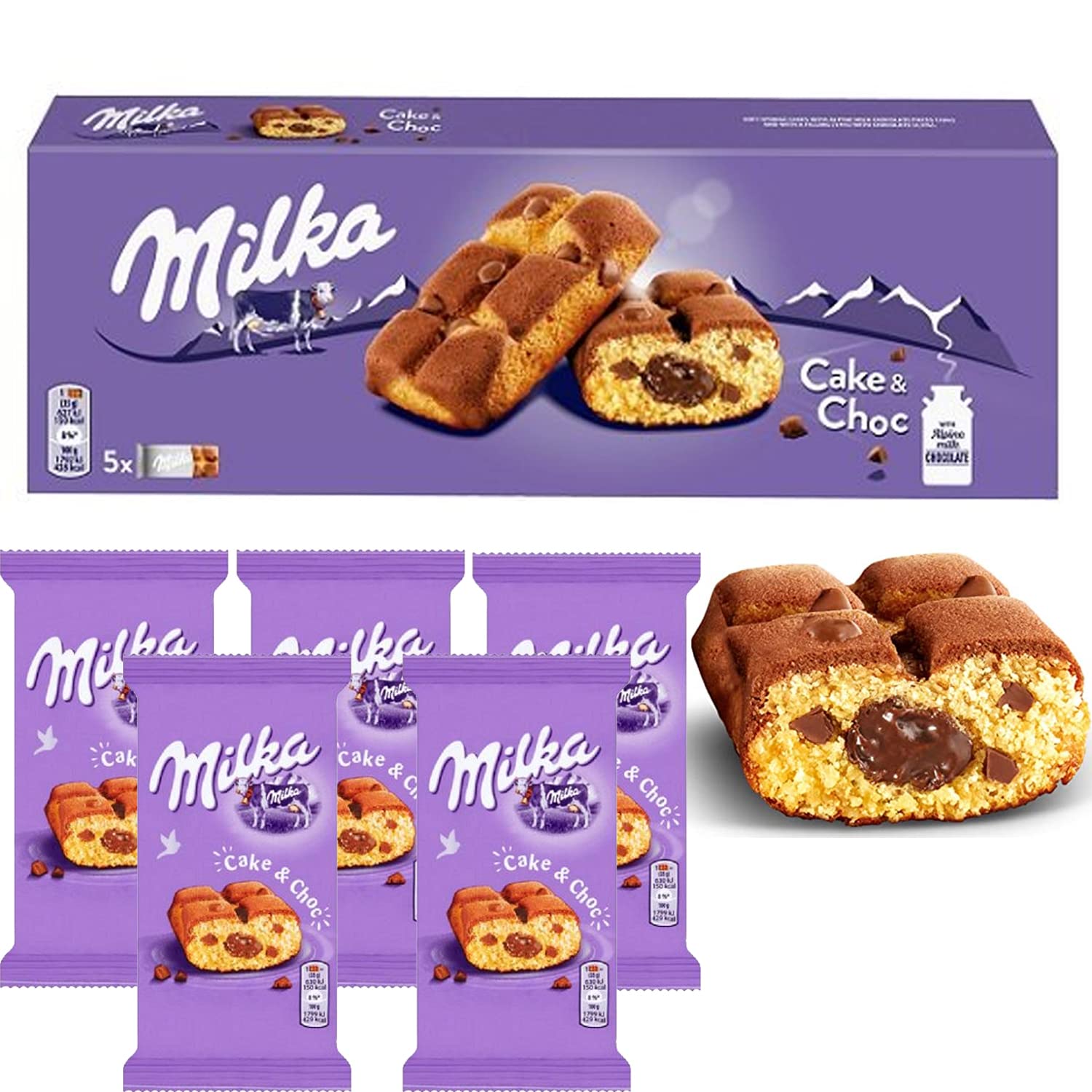 Milka Choc Chip Cake 5 Bars Pack 175g | Pick Any Number of Boxes