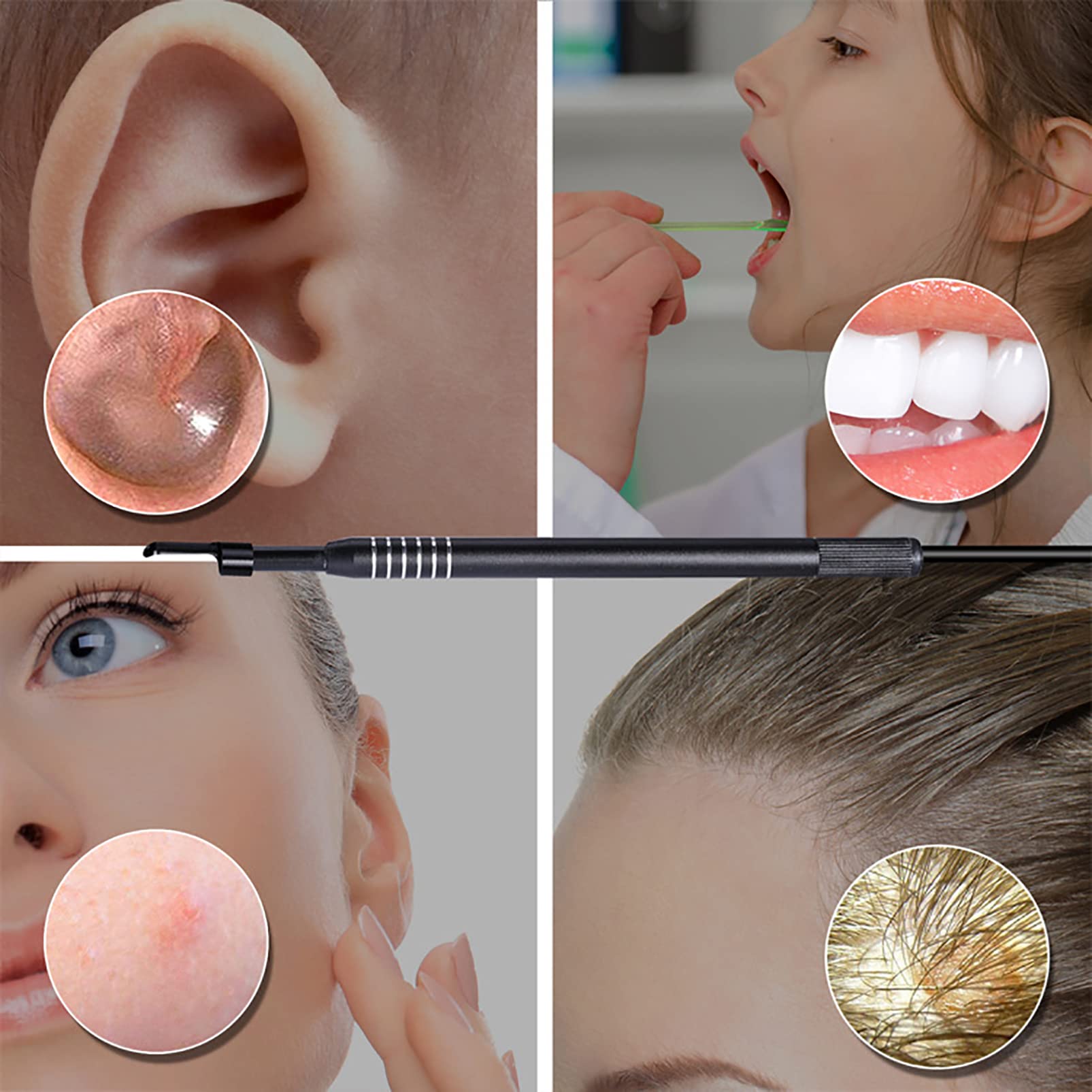 Otoscopio Limpiador de Oídos,Herramienta de Endoscopio de Oído Cámara con 6 Luces LED Herramienta de Eliminación de Cera de Los Oídos para Niños, Adultos y Mascotas