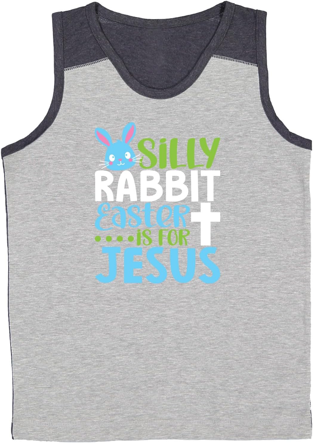Silly Rabbit Easter is for Jesus - Youth Contrast Back Tank Top