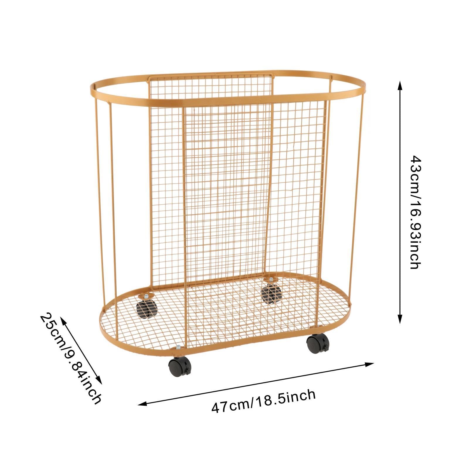 Rangement Gym Support de Tapis de Panier de Rangement Mobile pour Équipement de Sport Organisateur de Musculation en Fer Chariot Multifonction, Or