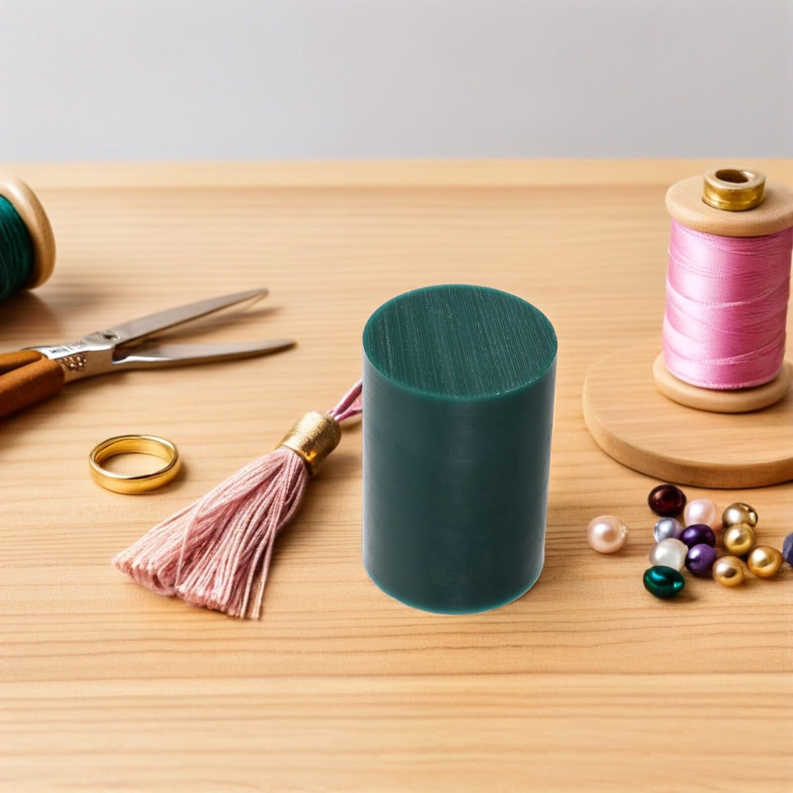 Tubo di Cera per Intaglio e Fusione di Gioielli 76mm Verde, Strumento per Creazione Braccialetti e Anelli, Modellazione Precisa per Artigiani del Settore Orafo