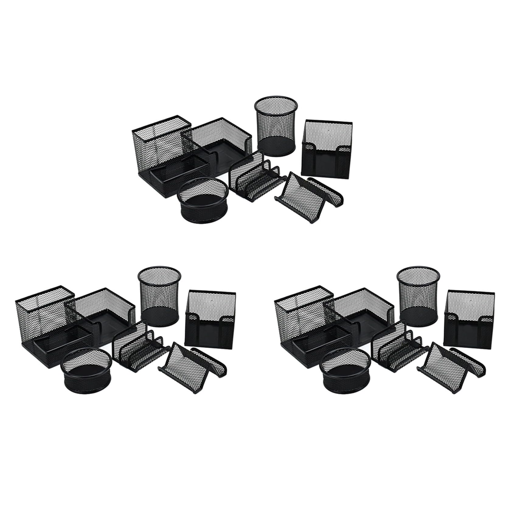 18PCS Organizzazione Scrivania In Metallo Portapenne Organizzatore Ufficio Portapenne Multifunzionale Storage Nero Rete