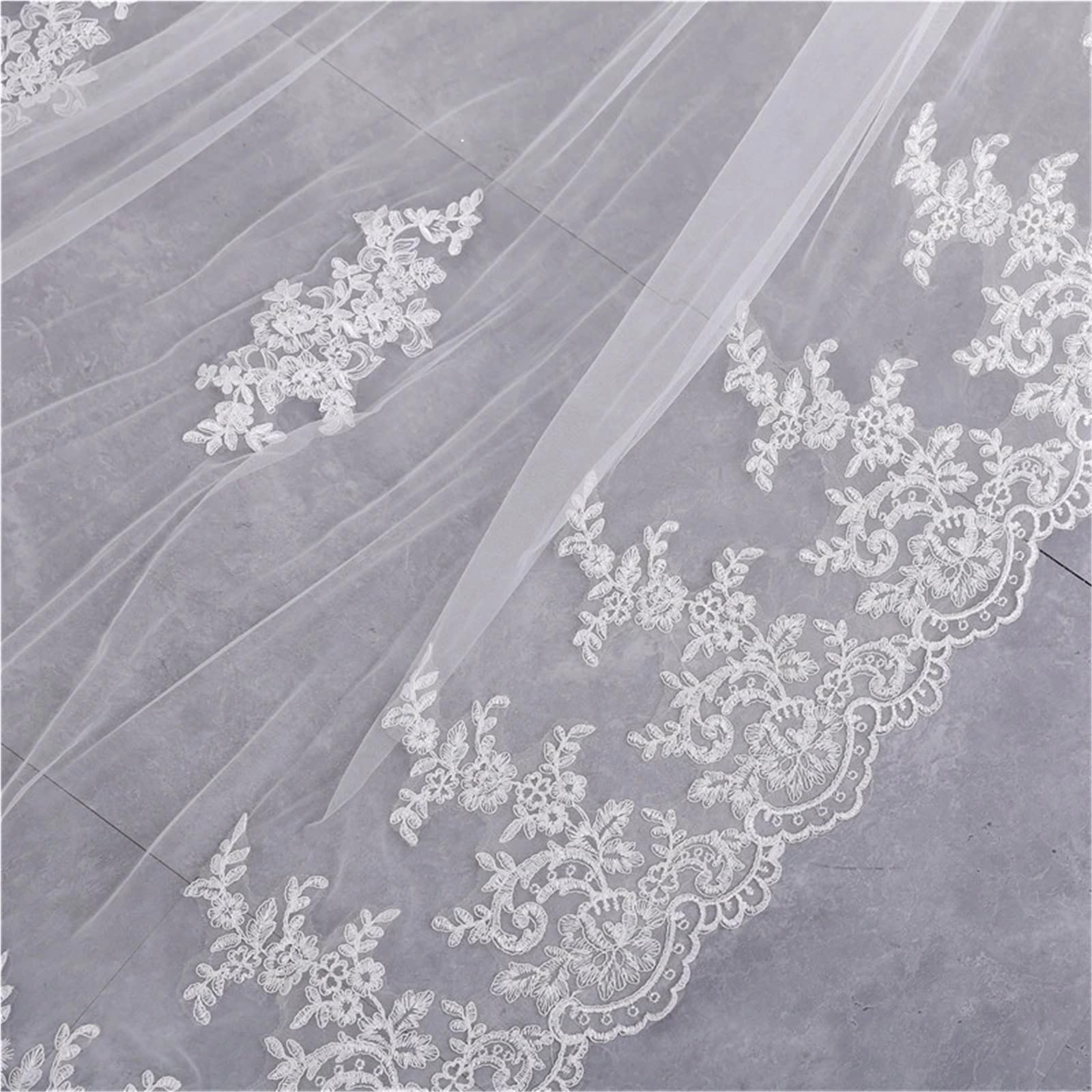 Genérico 3.5 Meter Applique Wedding Veils 2-Layer Bridal Veil Long Wedding Accessories Bridal Headwear With Comb