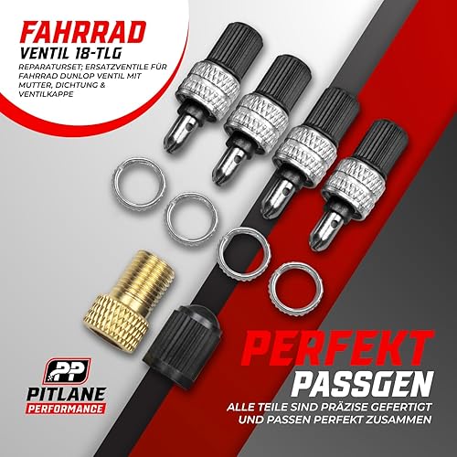 Miniatura 5 de Kit de reparación de válvulas de bicicleta de 20 piezas, válvula Dunlop, insertos de válvula de repuesto con sellos, tuercas y tapas de válvula +