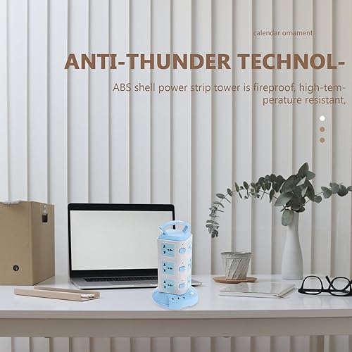 Miniatura 5 de Torre de regleta de alimentación USB profesional con carcasa de abdominales ignífuga, cable de extensión resistente a altas temperaturas, protector