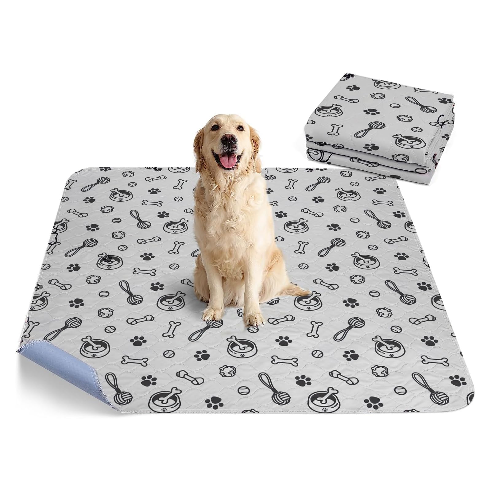 Prozone CreationsWashable Pee Pads for Dogs 2-Pack Puppy Pee Pads 4 Layer Ultra-Absorbent Reusable Pee Pads for Dogs – Leakproof Dog Training Pads for Puppies, Playpen, Crate (34X36 - 2 Pack)