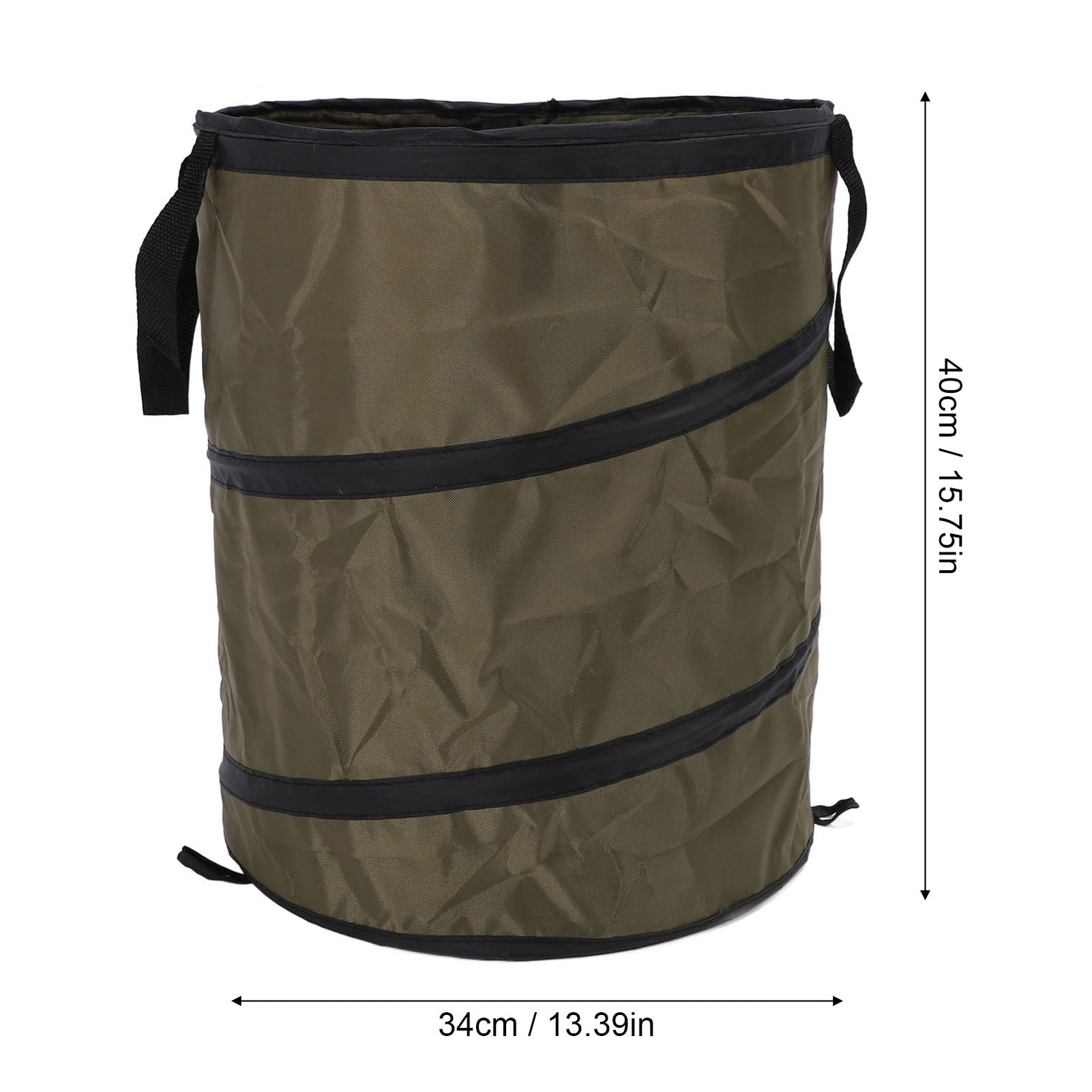 37L Mittelgroße Camping -Mülldose mit Großer Kapazität, Faltbarer Rasenblatt -Müllsack, Tragbarer Picknick -Lagerbehälter Im Freien für Garten, Oxford -Stoff, 37L (Dunkelgrün)