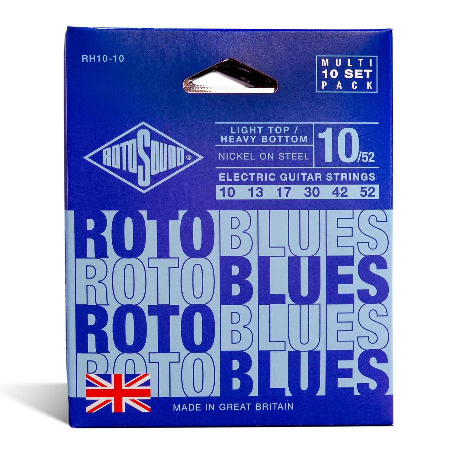 Rotosound RH10-10 (Roto Blues) - Cuerdas para guitarra eléctrica, paquete de 10