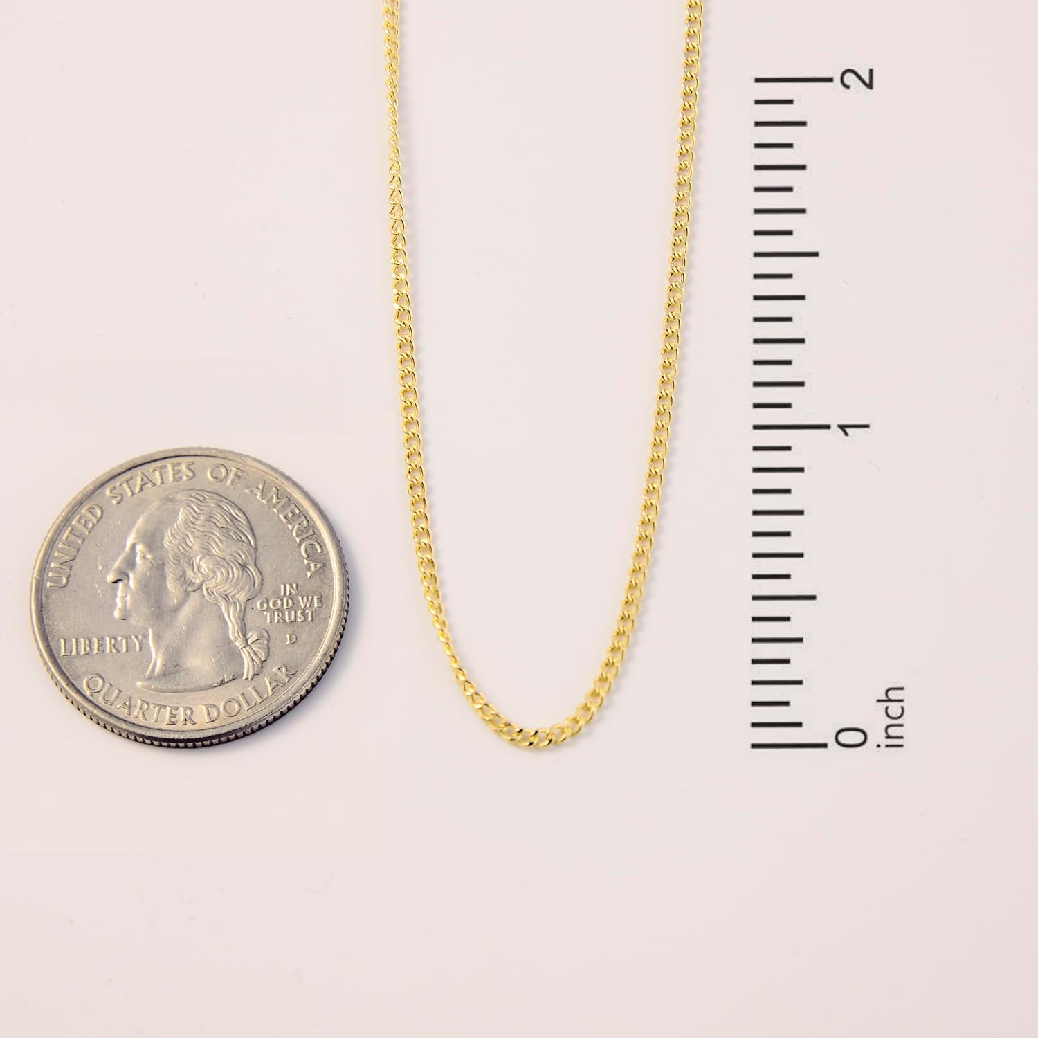 Gelin 14k Real Gold Curb Chain Necklace for Women | Thin Cuban Chain Necklace in 14k Gold | Dainty Pendant Necklaces | Delicate Layering Jewelry | Gifts for Christmas, 18" - Image 7