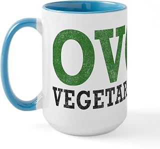 CafePress Ovo Vegetarian Large Mug 15 oz (444 ml) Ceramic Coffee Mug
