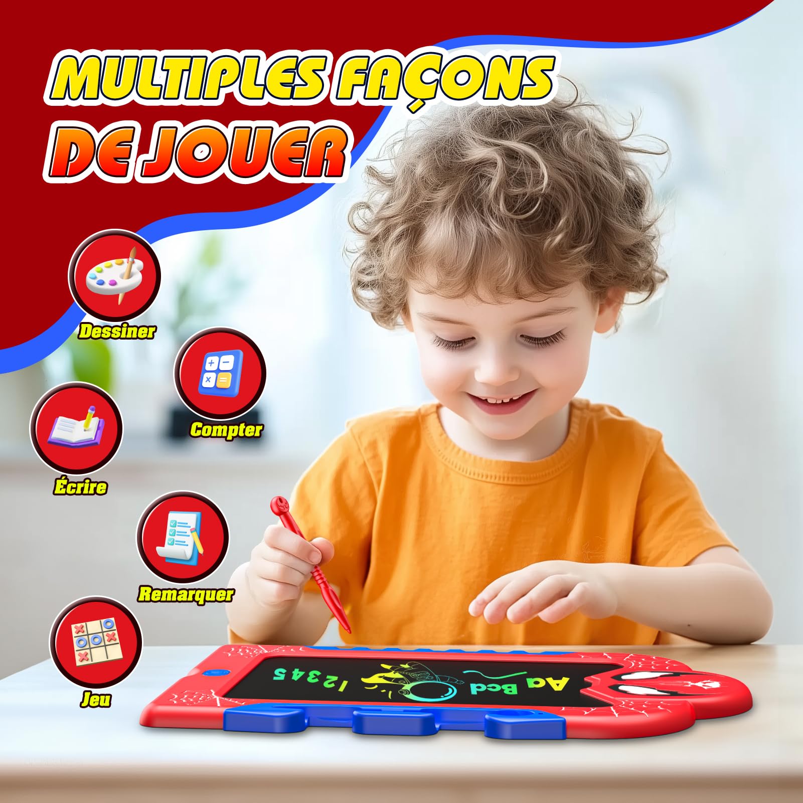 Braxel Tablette Dessin 8,5 Pouces – Ardoise Magique Pour Enfants 2-8 Ans, Écran Anti-chute, Protection Yeux, Cadeau Créatif