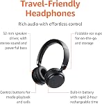 Amazon Basics Bluetooth Wireless On-Ear Headphones, Black
