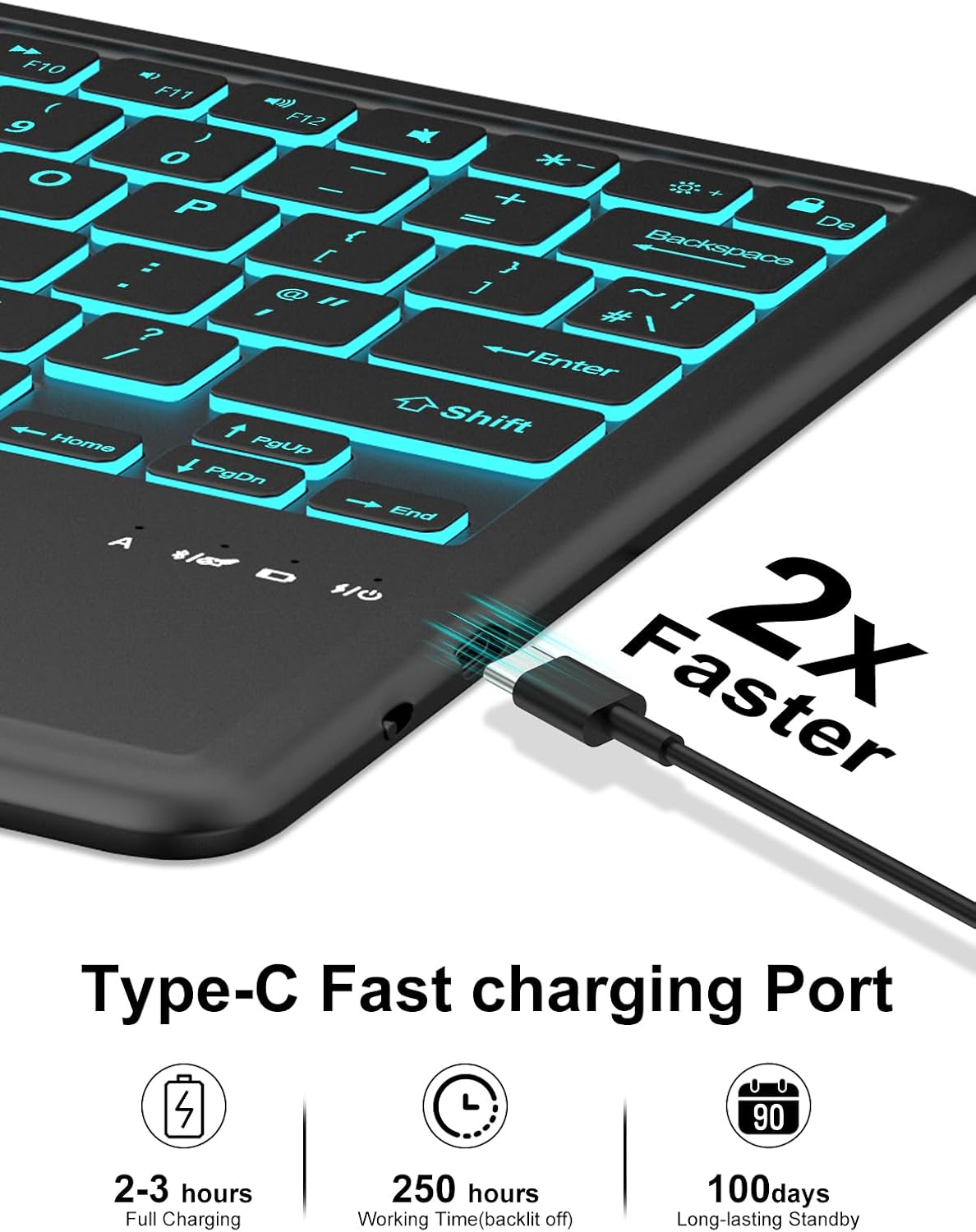 Keyboard Case for Redmi Pad Pro / Xiaomi Poco Pad 12.1 inch, Detachable Backlit Keyboard Multi-Touch Trackpad, Folio Case with Pen Holder for Xiaomi Tablet Redmi Pro 12.1" 2024, Auto Sleep/Wake