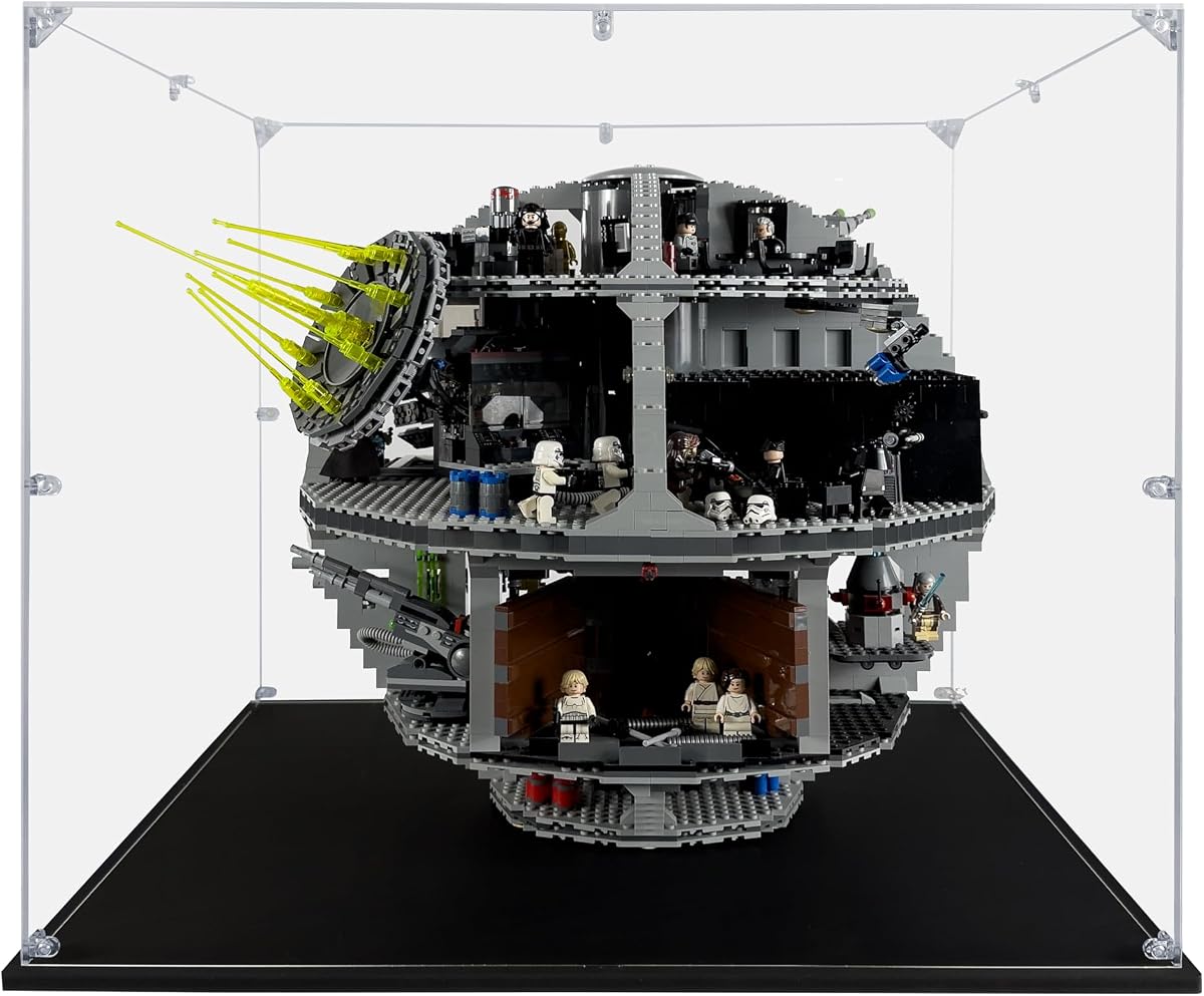 Vitrina de acrílico compatible con LEGO Death Star #75159, vitrina a prueba de polvo (solo estuche) (los juegos de Lego NO están incluidos)