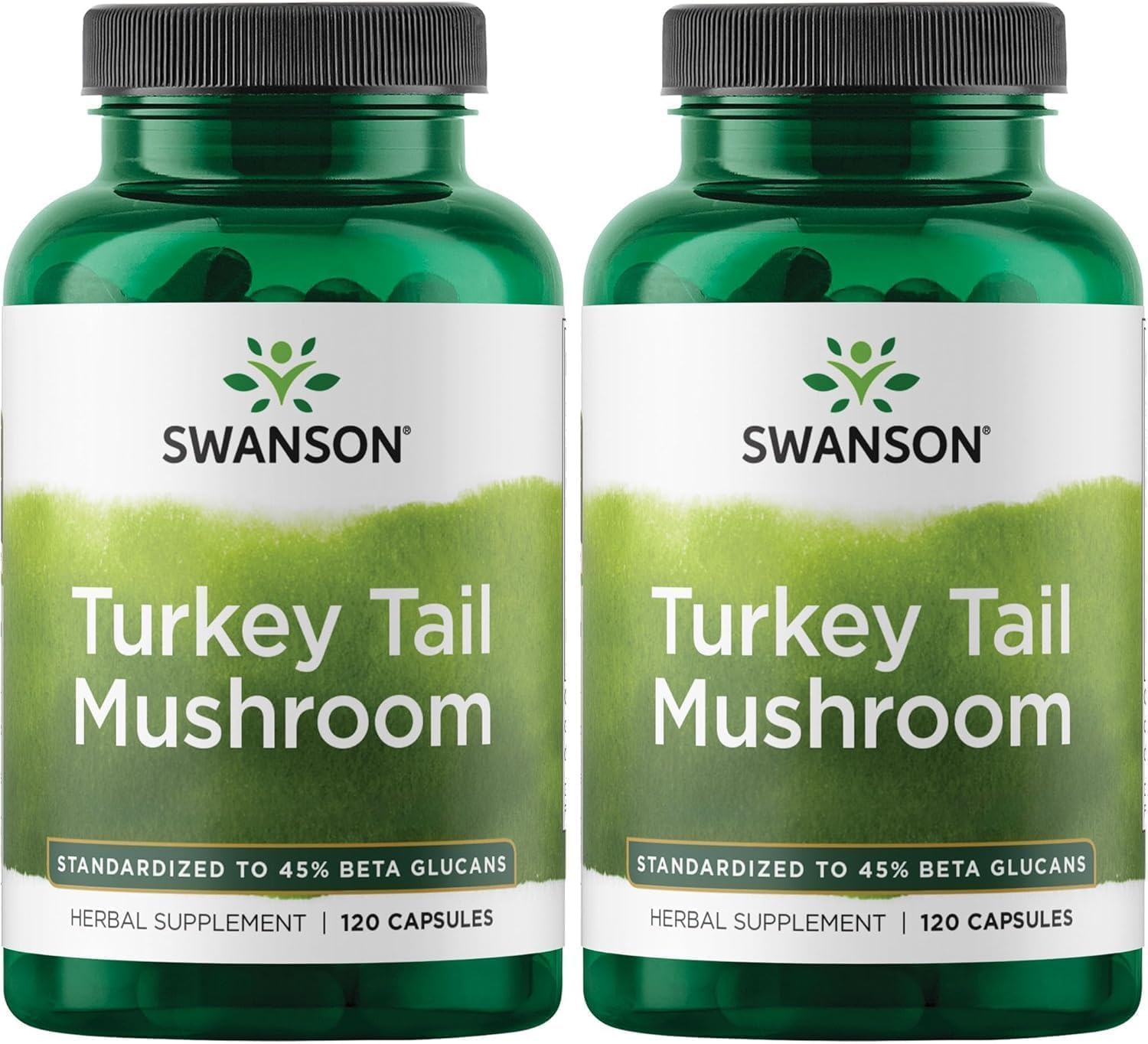 Swanson Turkey Tail Mushroom, 500 mg, 120 Capsules, 2 Pack 120 Count (Pack of 2)